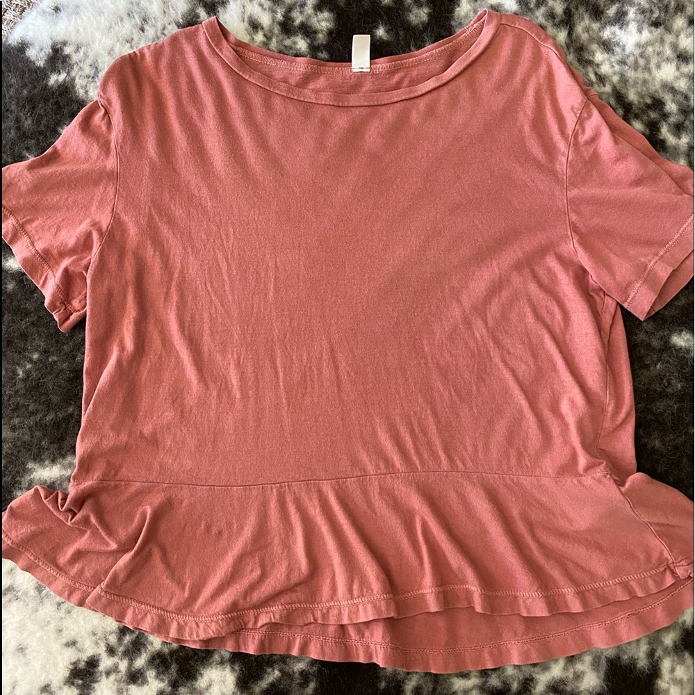 BP Blush Colored - Tee with ruffled bottom